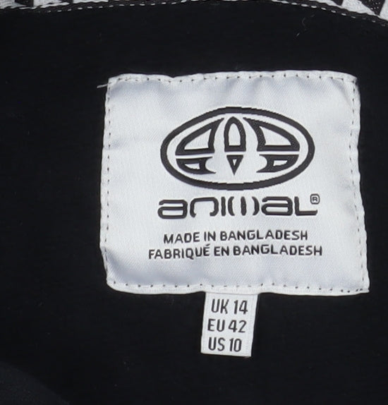 Animal Womens Black Hoodie UK 14 Pullover Cotton Blend Casual