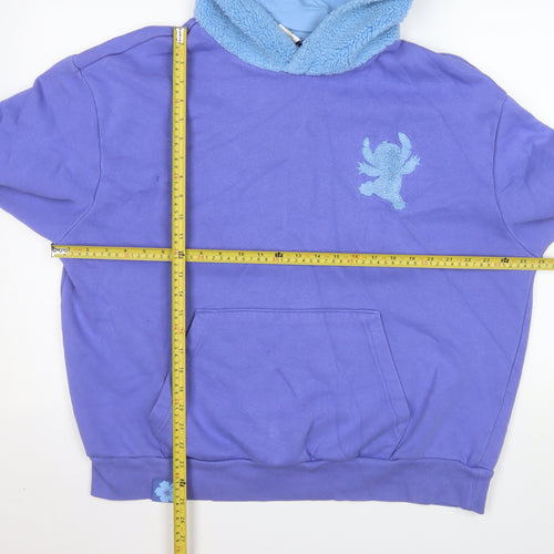 Disney Women Purple Stitch Hoodie XL Pullover Hooded Sweatshirt
