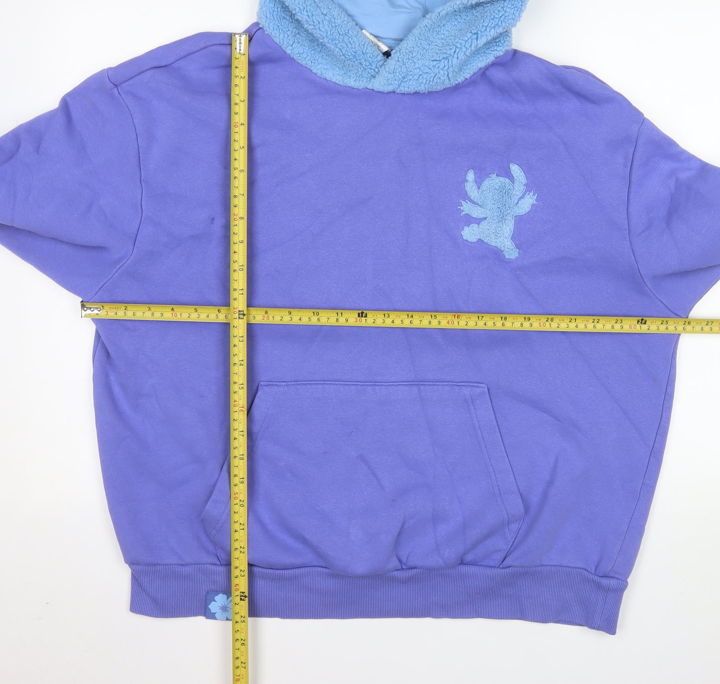 Disney Women Purple Stitch Hoodie XL Pullover Hooded Sweatshirt