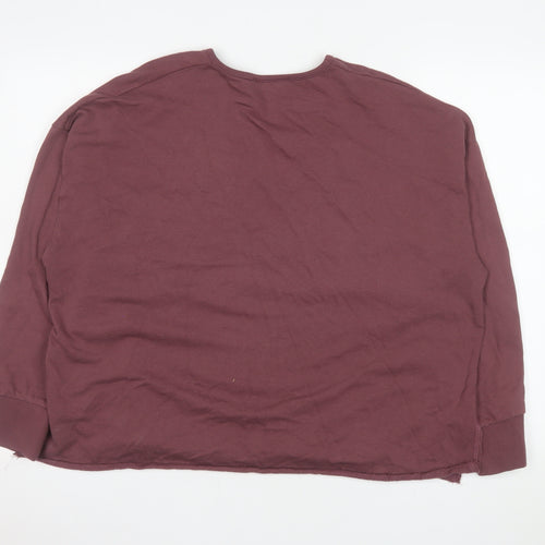 Carolyn Donnelly Women Plum Long Sleeve Pullover Sweatshirt Size M