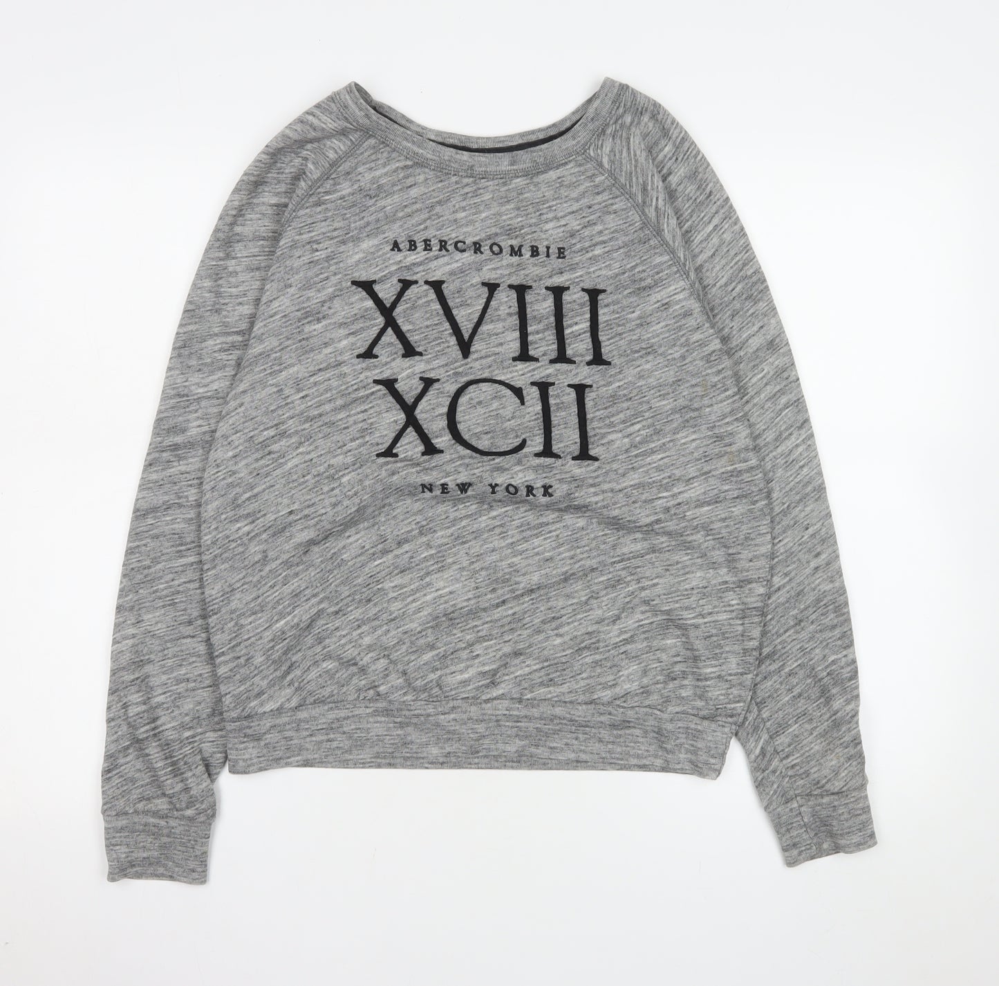 Abercrombie & Fitch Men's Grey Crew Neck Long Sleeve Sweatshirt M