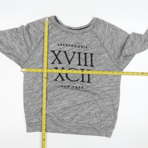 Abercrombie & Fitch Men's Grey Crew Neck Long Sleeve Sweatshirt M