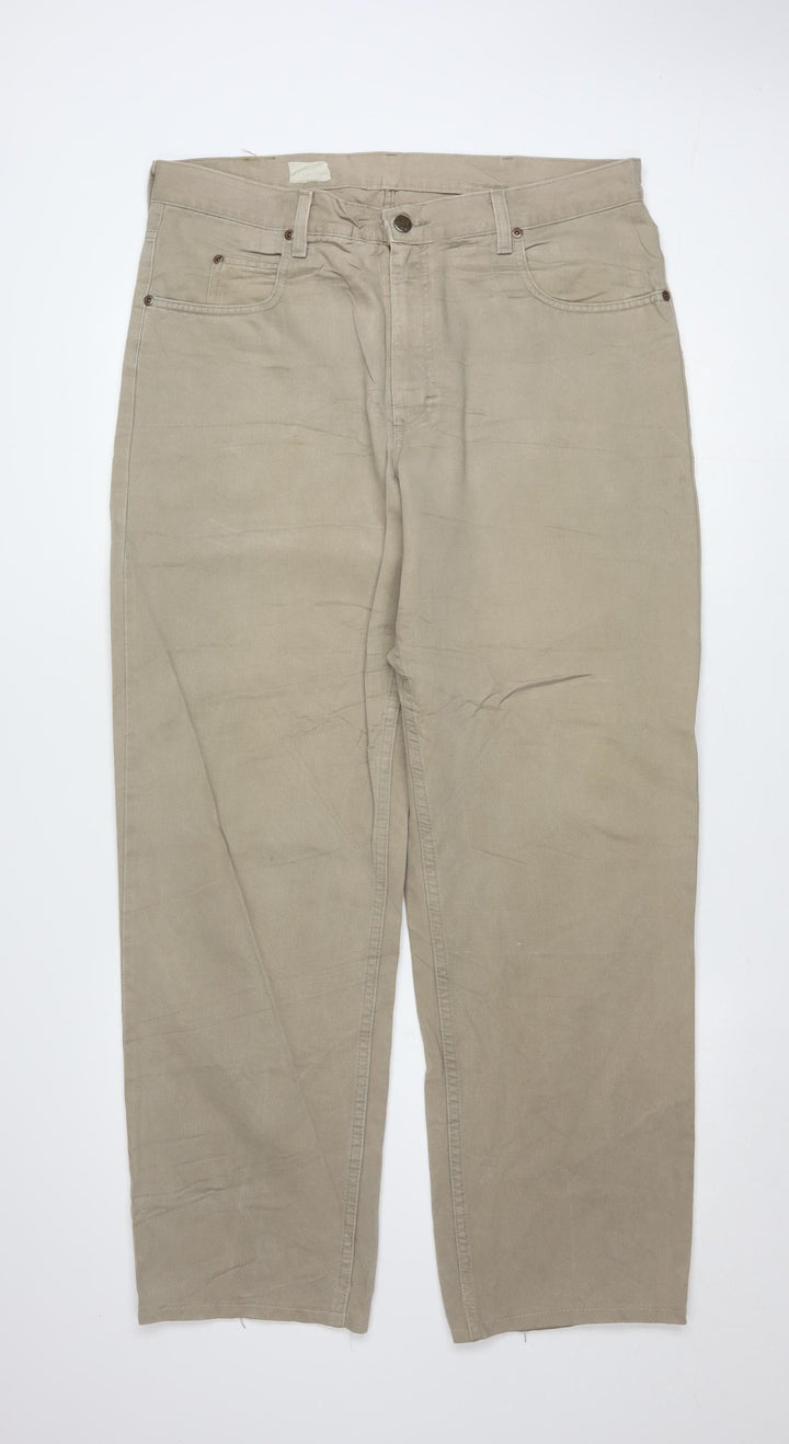 Lee Men's Beige Chino Trousers Size 38x34 Cotton Casual Pants