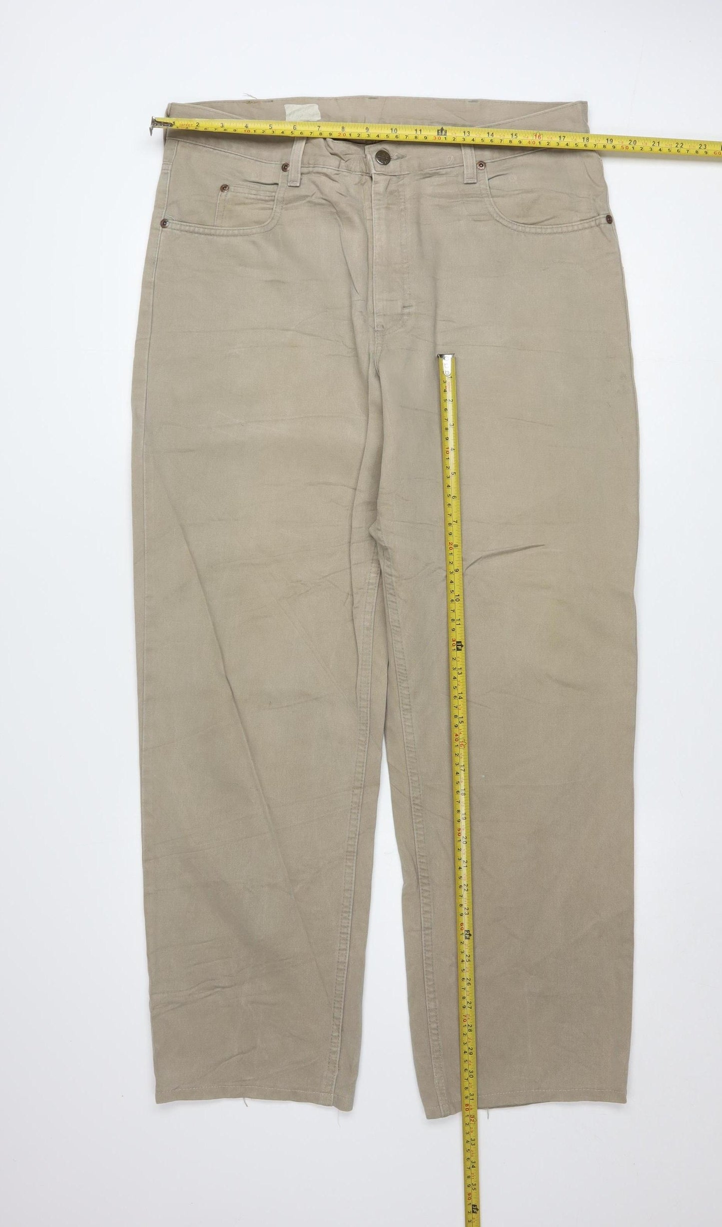 Lee Men's Beige Chino Trousers Size 38x34 Cotton Casual Pants