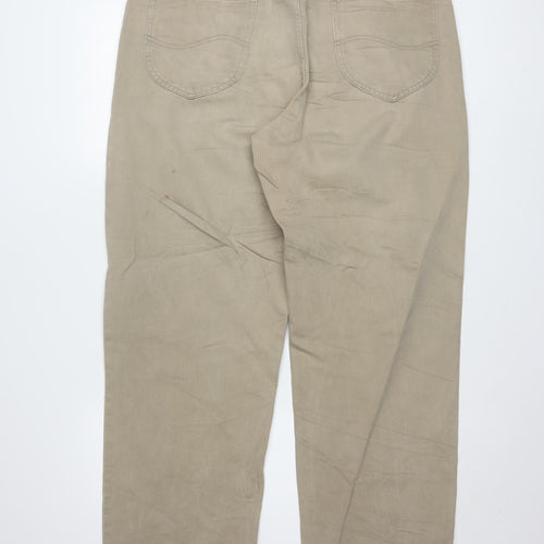 Lee Men's Beige Chino Trousers Size 38x34 Cotton Casual Pants