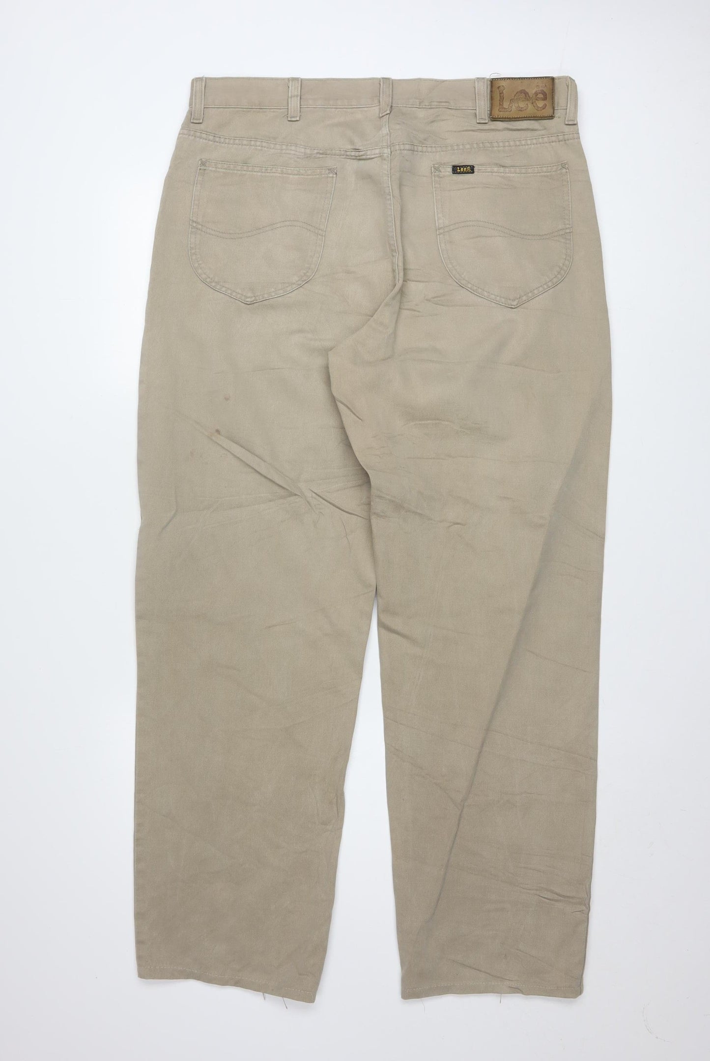 Lee Men's Beige Chino Trousers Size 38x34 Cotton Casual Pants