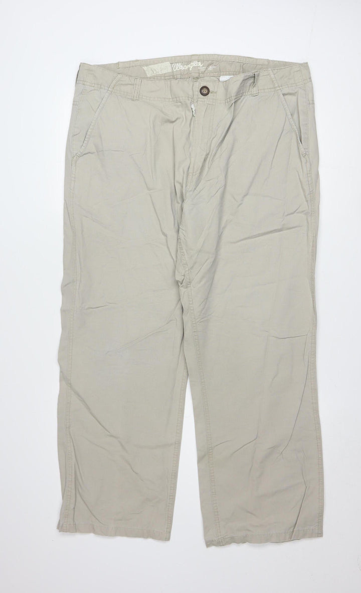 Wrangler Men's Beige Chino Trousers W38 L34 Regular Fit