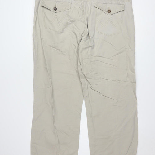 Wrangler Men's Beige Chino Trousers W38 L34 Regular Fit