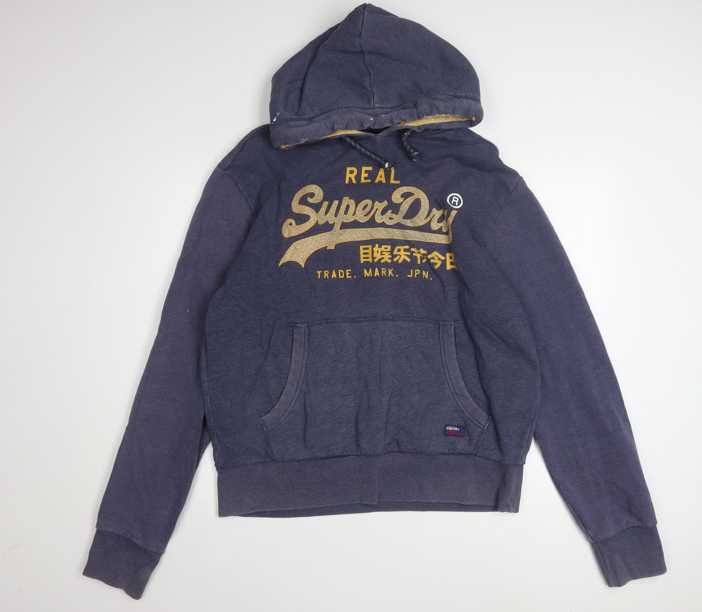 Superdry Men's Blue 2XL Pullover Hoodie with Logo Print
