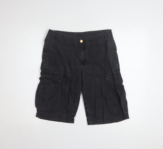 Carhartt Men's Black Cargo Canvas Shorts Size 28 Regular Fit