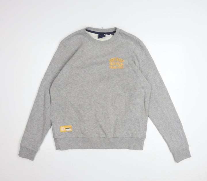 Superdry Womens Grey UK 10 Crew Neck Pullover Sweatshirt