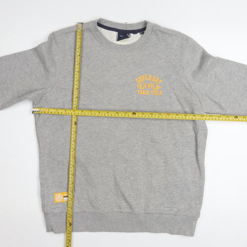Superdry Womens Grey UK 10 Crew Neck Pullover Sweatshirt
