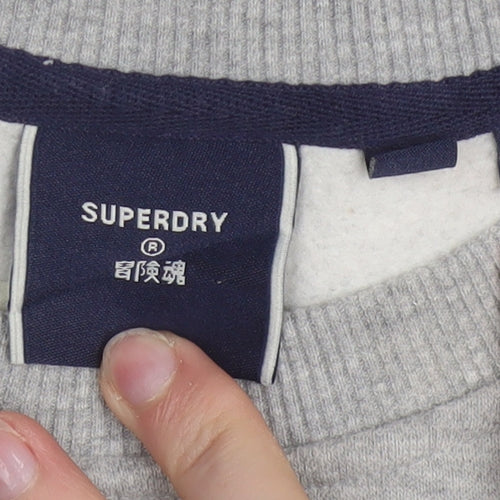 Superdry Womens Grey UK 10 Crew Neck Pullover Sweatshirt