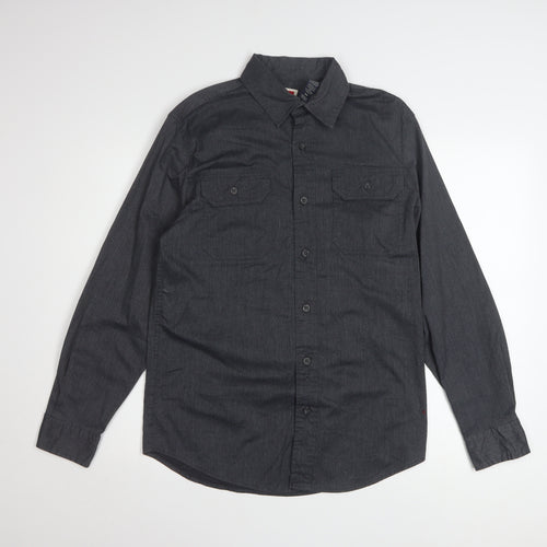 Wrangler Men's Black Long Sleeve Button-Up Shirt S Regular Fit