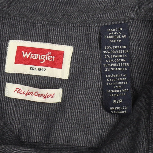 Wrangler Men's Black Long Sleeve Button-Up Shirt S Regular Fit