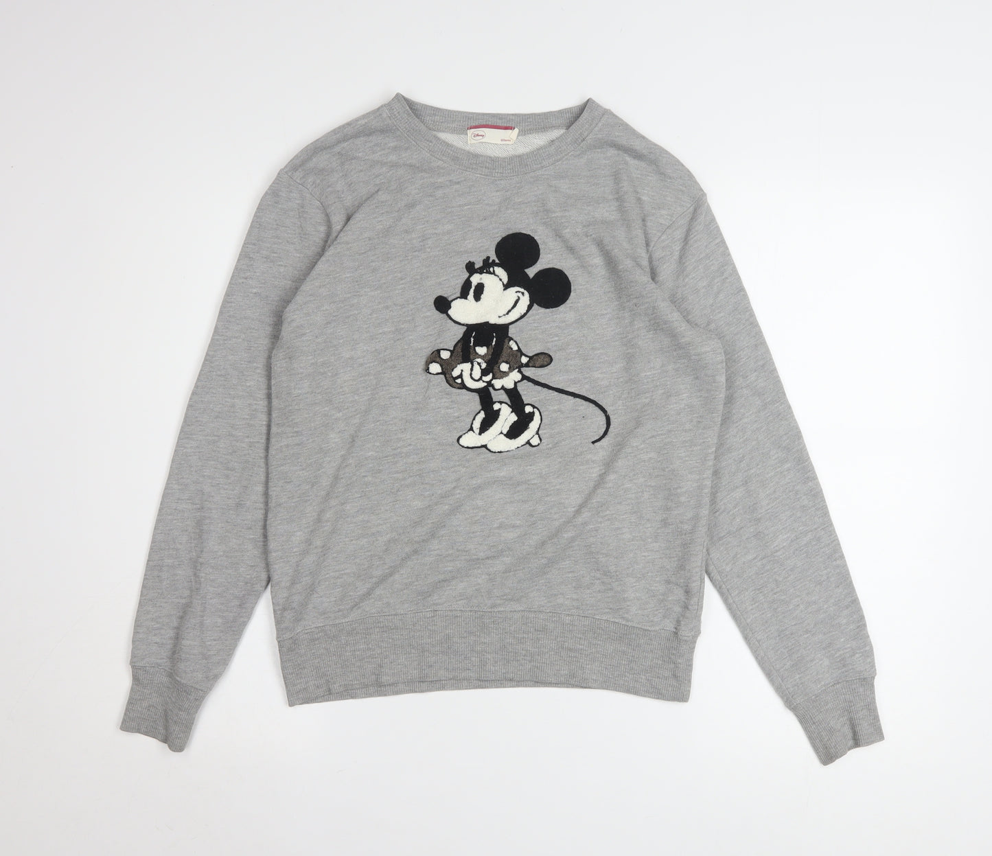 Disney Women Grey Minnie Mouse Pullover Sweatshirt Medium