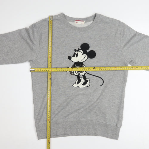 Disney Women Grey Minnie Mouse Pullover Sweatshirt Medium