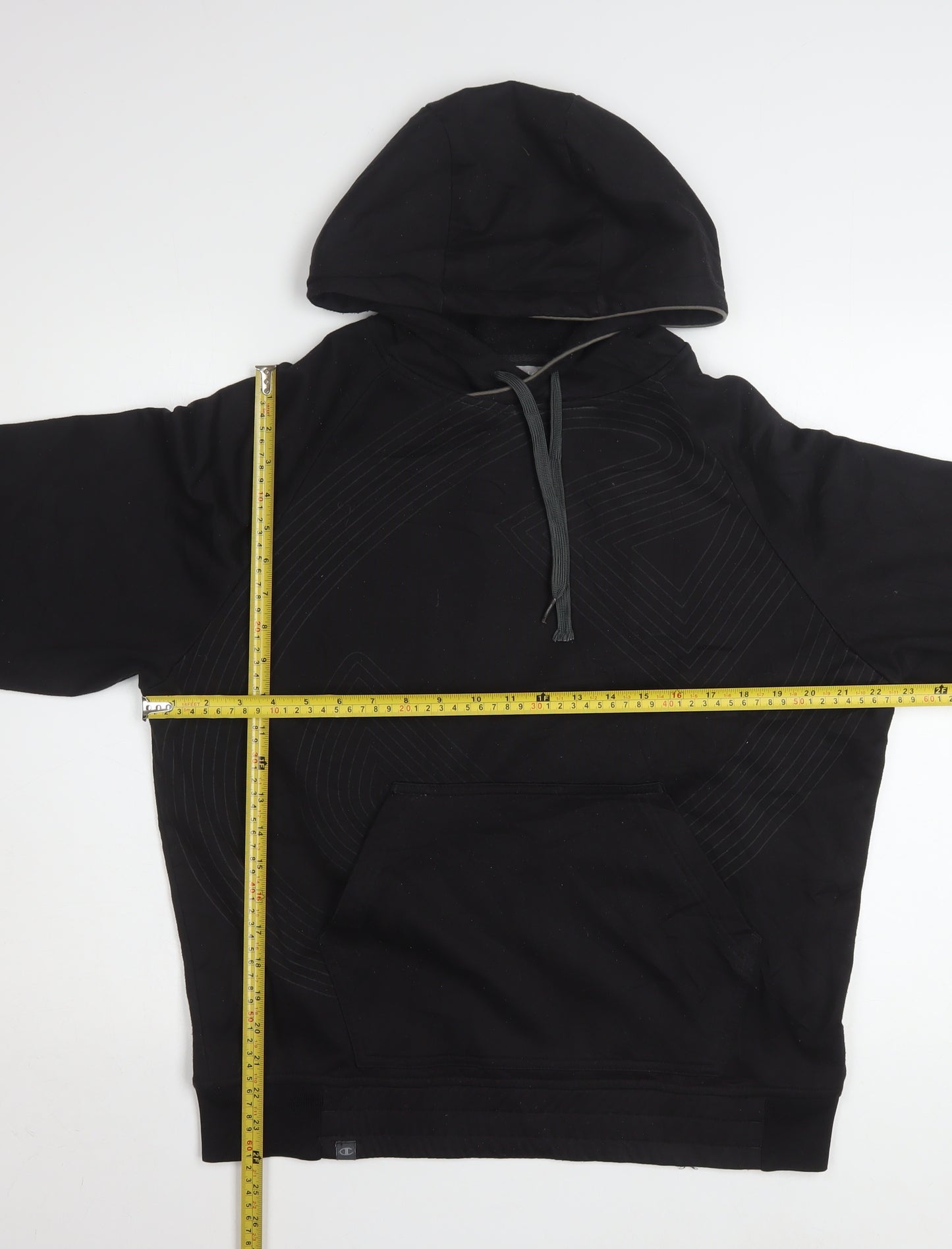 Champion Men's Black Pullover Hoodie Medium Sportswear