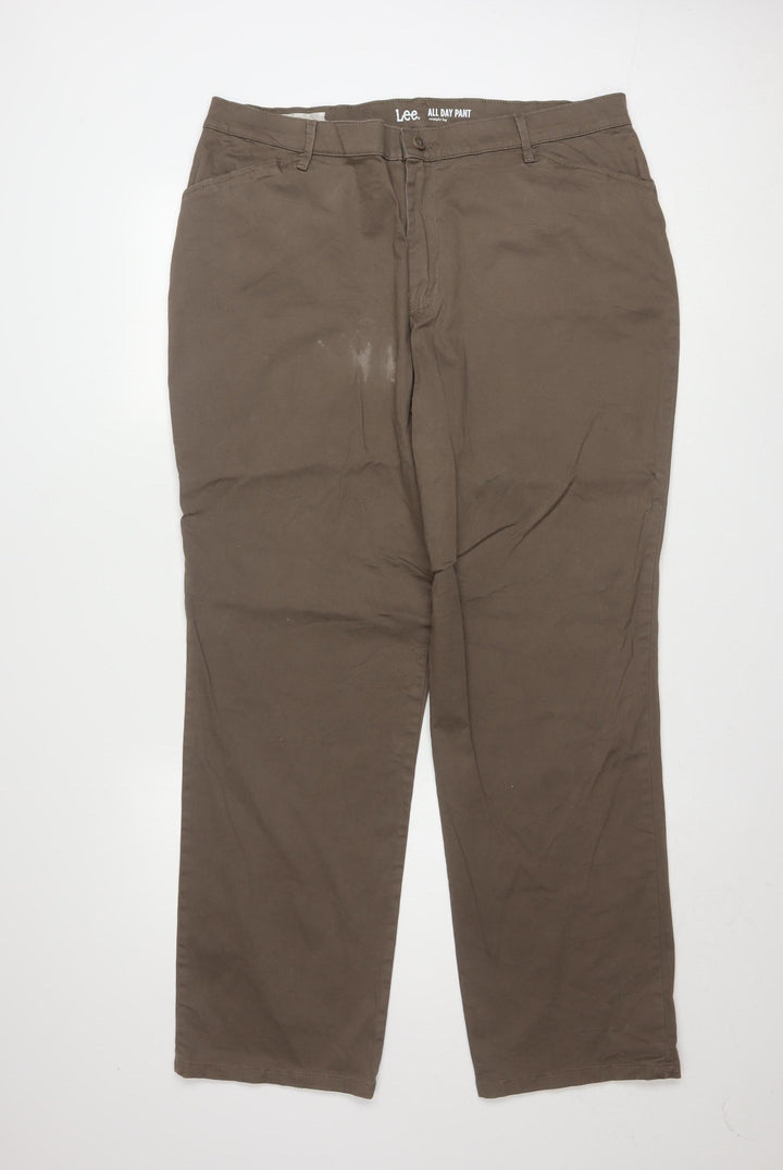 Lee Women Brown All Day Straight Leg Trousers Size 16