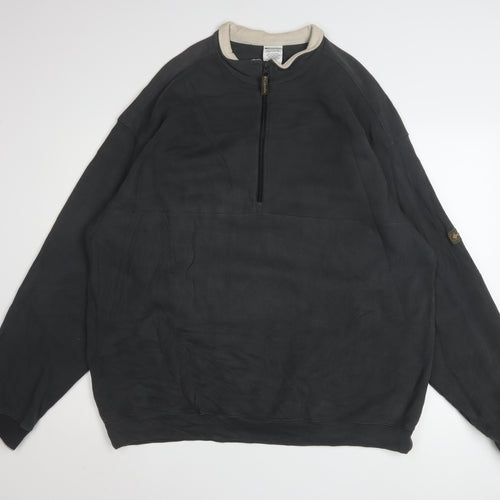 Columbia Men's Black XXL 1/2 Zip Pullover Sweatshirt Fleece Cotton Blend