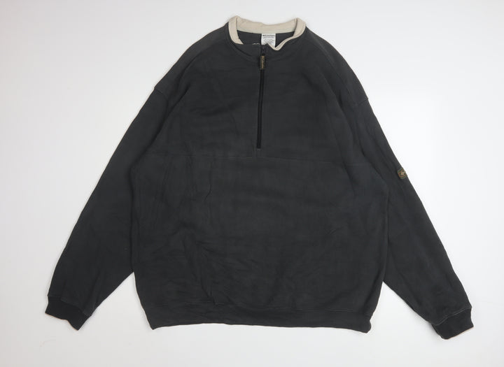 Columbia Men's Black XXL 1/2 Zip Pullover Sweatshirt Fleece Cotton Blend