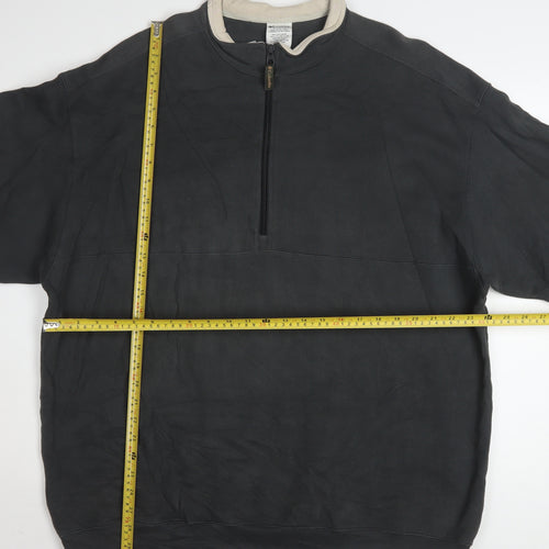 Columbia Men's Black XXL 1/2 Zip Pullover Sweatshirt Fleece Cotton Blend