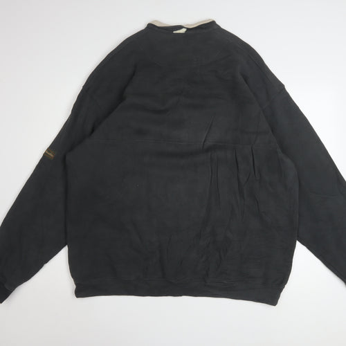 Columbia Men's Black XXL 1/2 Zip Pullover Sweatshirt Fleece Cotton Blend
