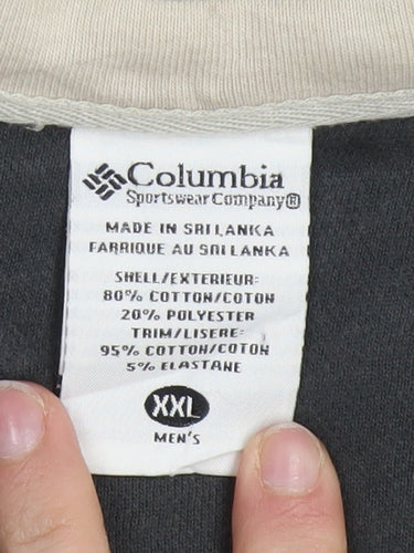 Columbia Men's Black XXL 1/2 Zip Pullover Sweatshirt Fleece Cotton Blend