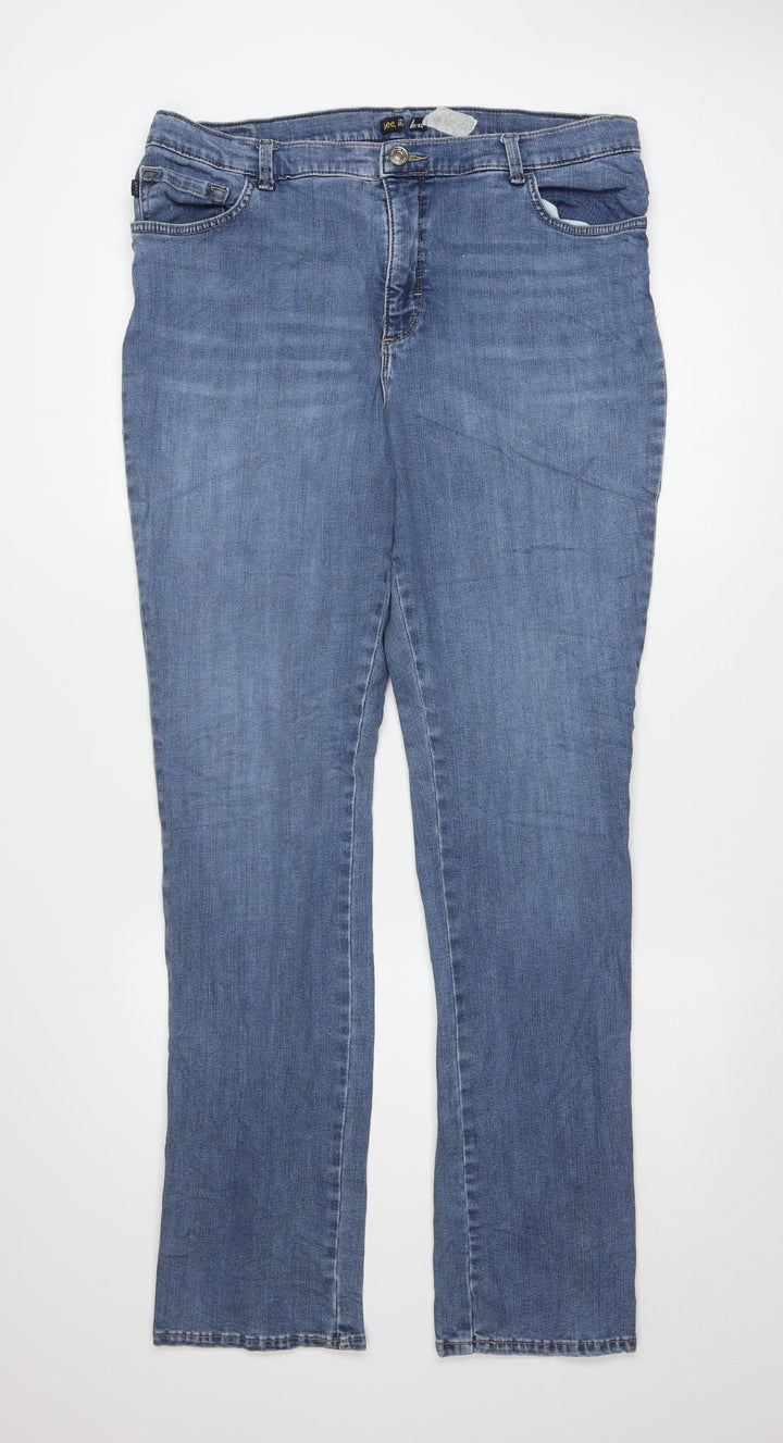 Lee Women's Blue Straight Leg Denim Jeans Size 16 Regular