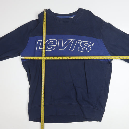 Levi's Men's Blue Crew Neck Cotton Graphic Sweatshirt Size L
