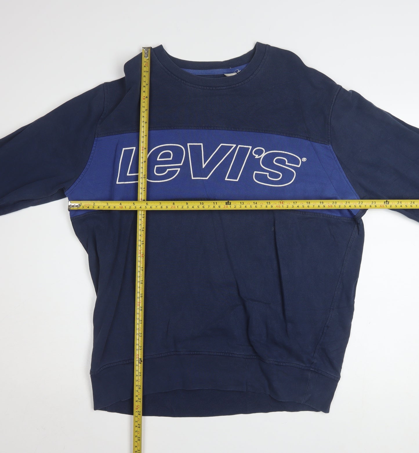 Levi's Men's Blue Crew Neck Cotton Graphic Sweatshirt Size L