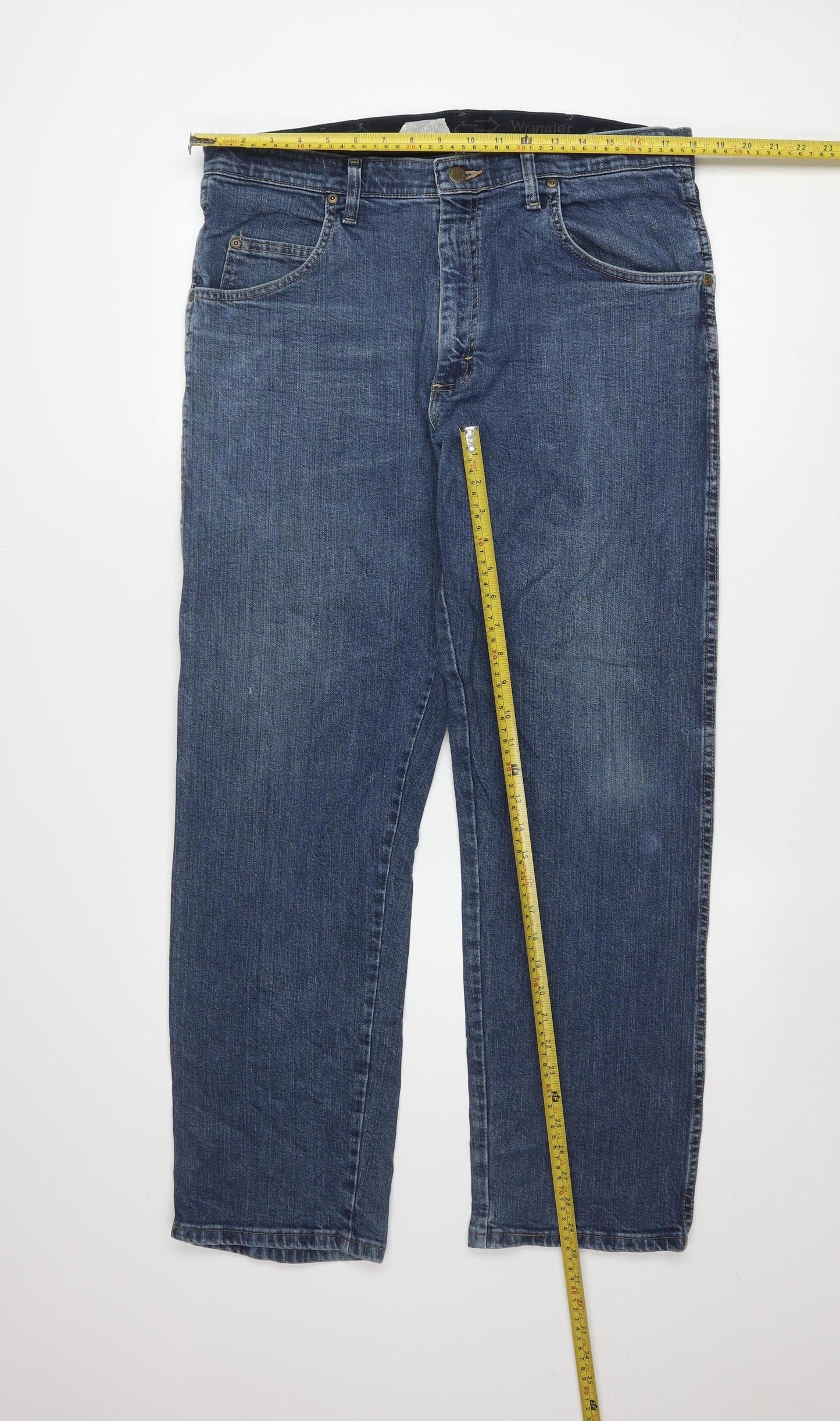 Wrangler Mens Blue 36x30 Straight Fit Denim Jeans