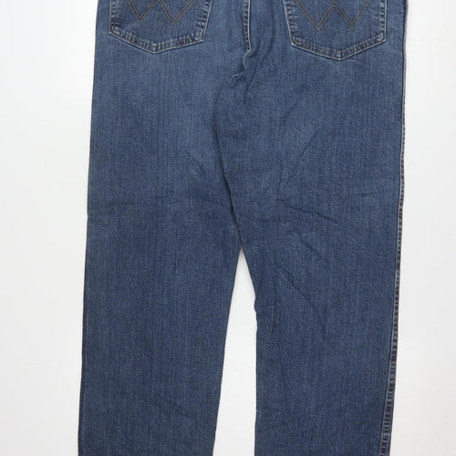 Wrangler Mens Blue 36x30 Straight Fit Denim Jeans