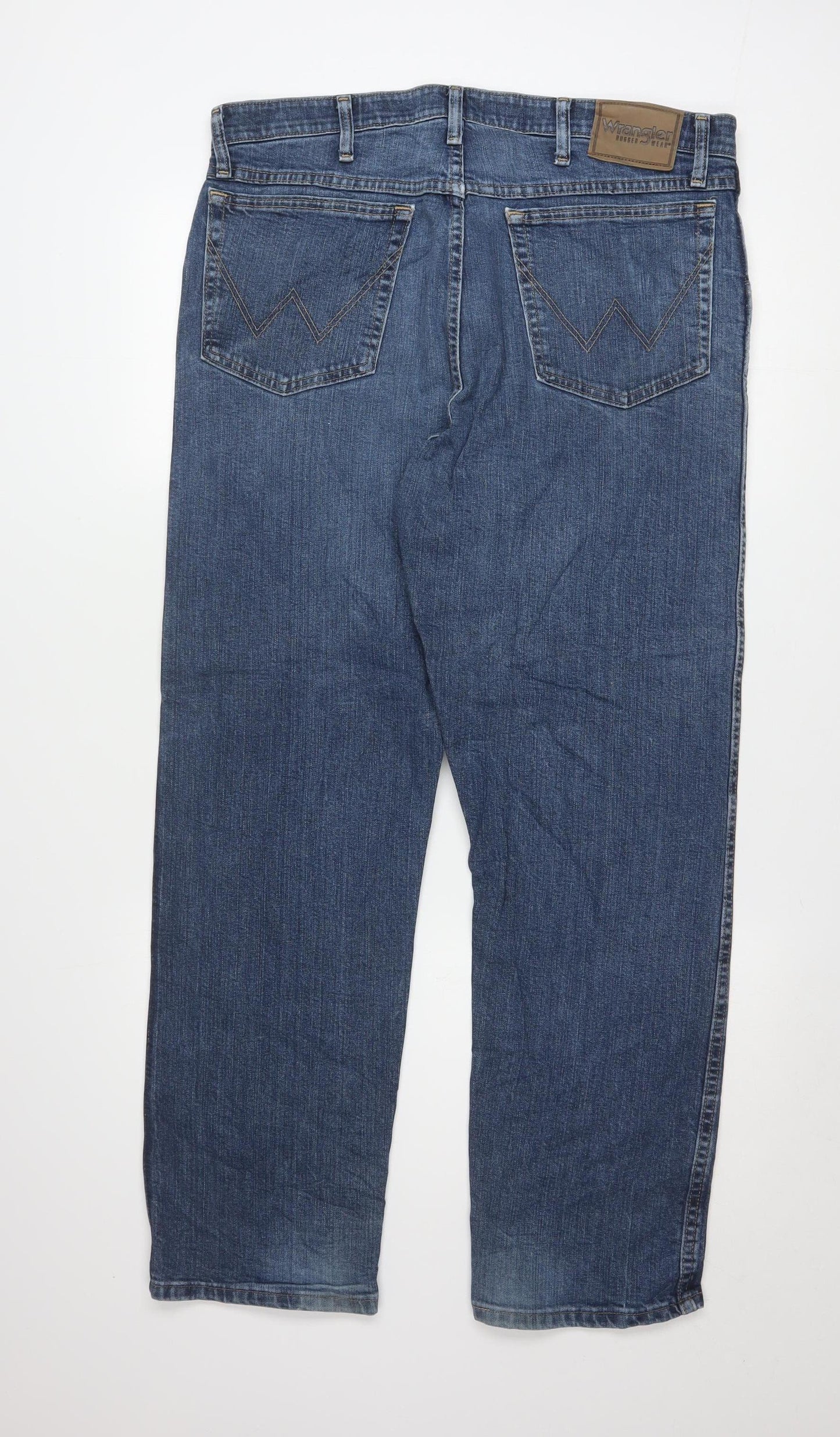 Wrangler Mens Blue 36x30 Straight Fit Denim Jeans