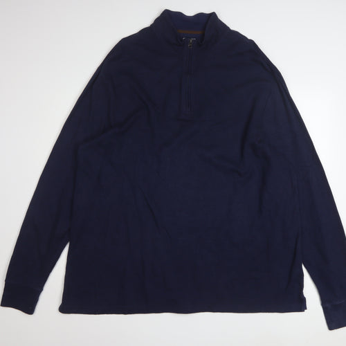 Chaps Men’s Blue 3XLT Mock Neck 1/4 Zip Pullover Sweatshirt