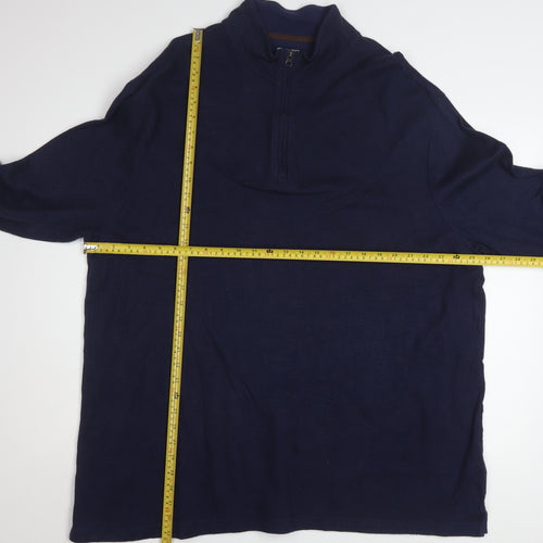 Chaps Men’s Blue 3XLT Mock Neck 1/4 Zip Pullover Sweatshirt
