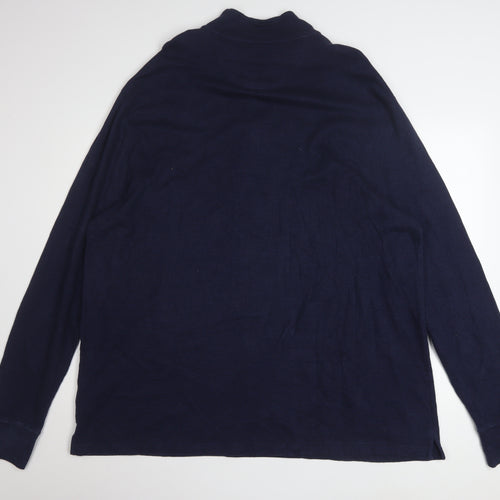 Chaps Men’s Blue 3XLT Mock Neck 1/4 Zip Pullover Sweatshirt