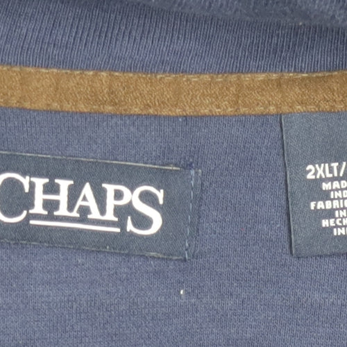 Chaps Men’s Blue 3XLT Mock Neck 1/4 Zip Pullover Sweatshirt