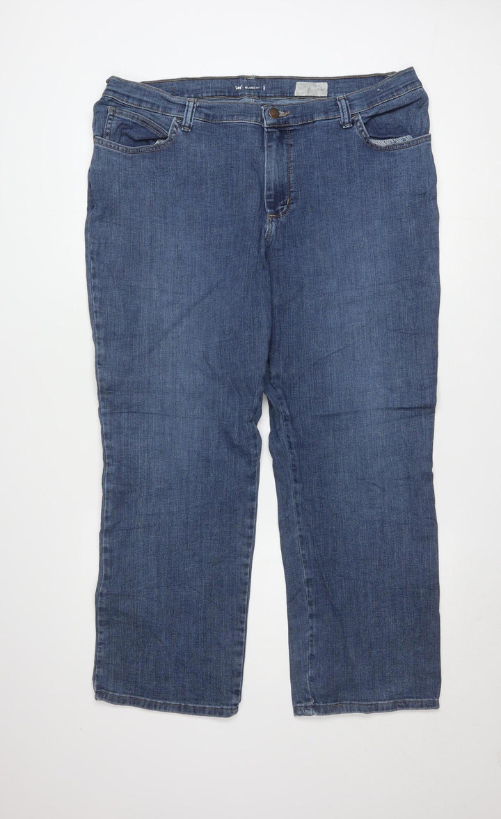 Lee Men Blue Relaxed Fit Straight Leg Denim Jeans Size 16