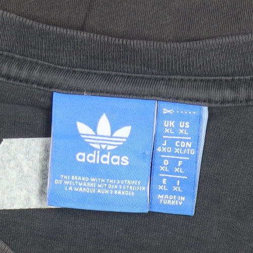 Adidas Men's Black XL Graphic Sports Retro T-Shirt