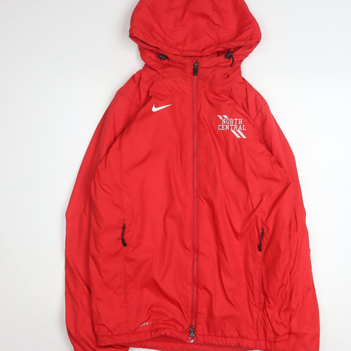 Nike Men's Red Storm-FIT Hooded Windbreaker Jacket XS North Central
