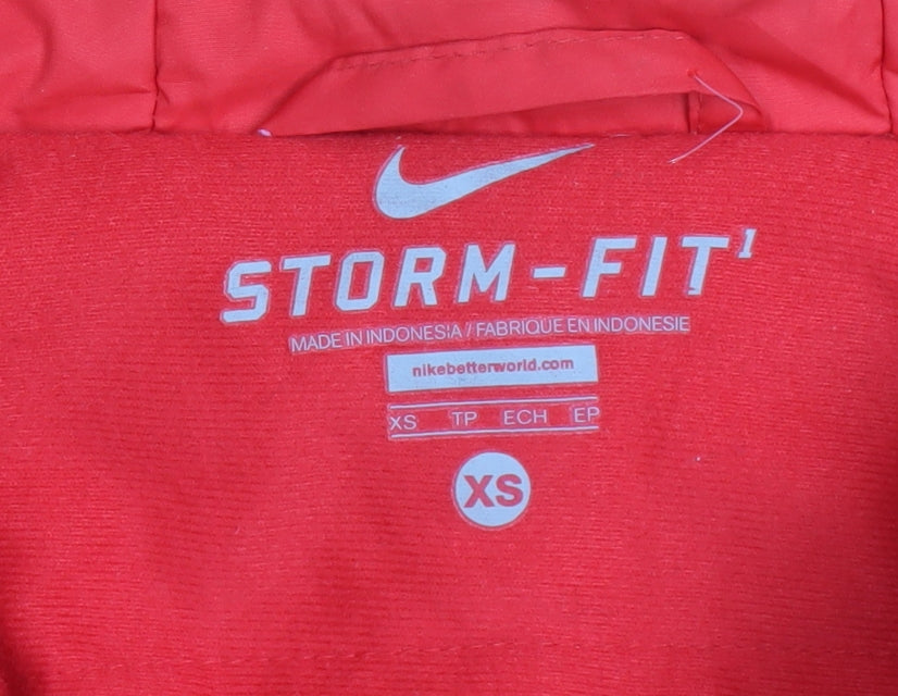 Nike Men's Red Storm-FIT Hooded Windbreaker Jacket XS North Central