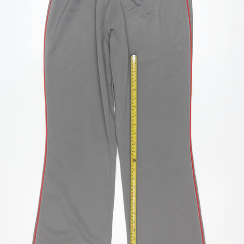 Arena Womens Grey Track Pants Size 14 Flared Elastic Waist Polyester