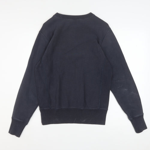Champion Mens Blue Reverse Weave Crew Neck Sweatshirt Size S