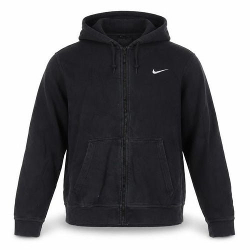 Nike Men's Black Full Zip Hoodie Medium Cotton Fleece