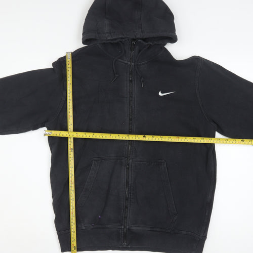 Nike Men's Black Full Zip Hoodie Medium Cotton Fleece