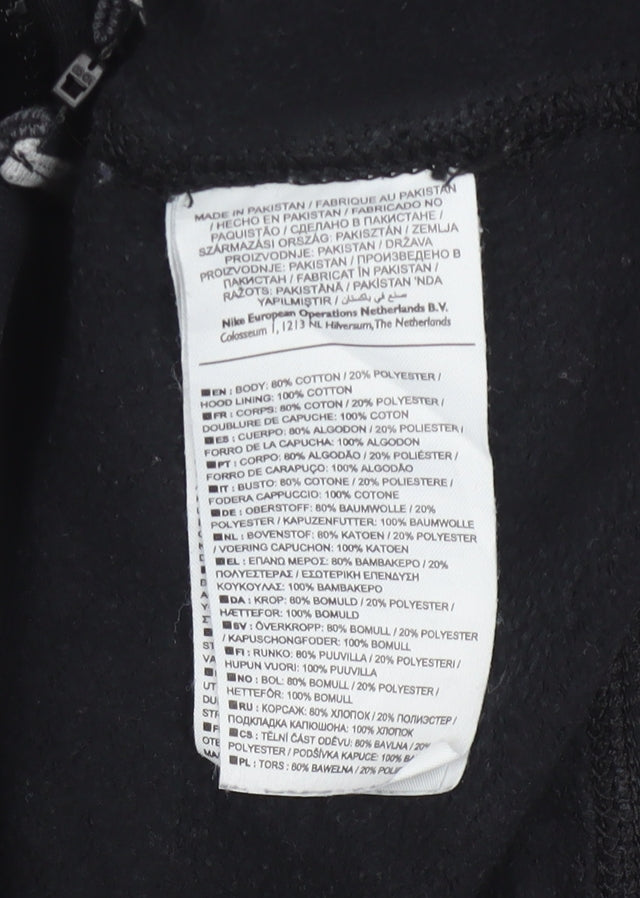 Nike Men's Black Full Zip Hoodie Medium Cotton Fleece