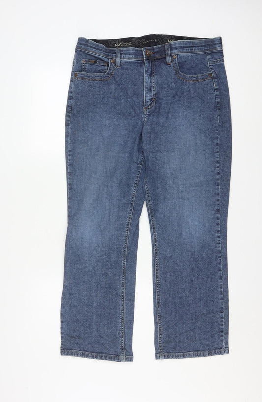 Lee Women Blue Size 14 Petite Straight Comfort Denim Jeans