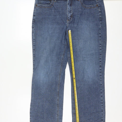 Lee Women Blue Size 14 Petite Straight Comfort Denim Jeans