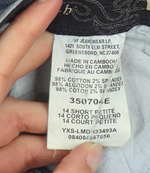 Lee Women Blue Size 14 Petite Straight Comfort Denim Jeans